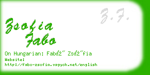 zsofia fabo business card